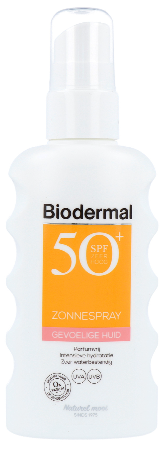 Product afbeelding van Biodermal SPF 50+ zonnespray gevoelige huid