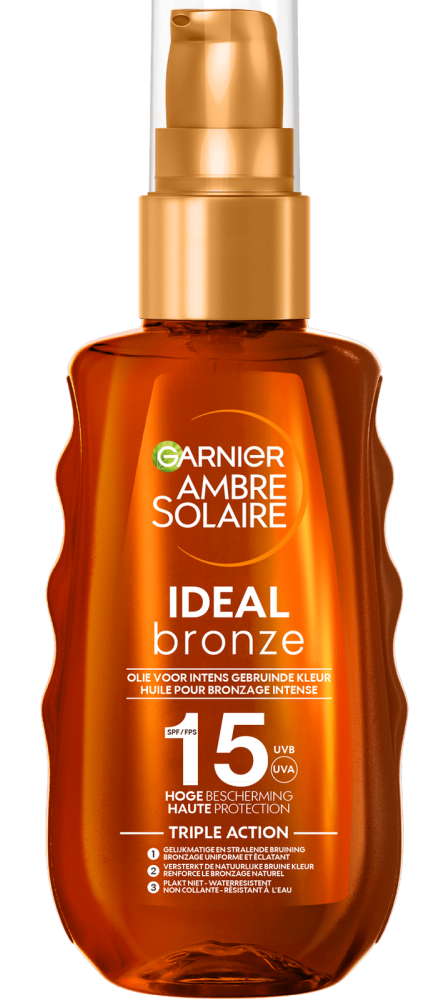 Product afbeelding van Garnier Ambre Solaire Ideal Bronze Zonneolie - SPF 15 - 150 ml