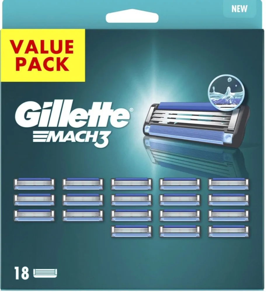 Product afbeelding van Gillette Mach3 scheermesjes - 18 stuks