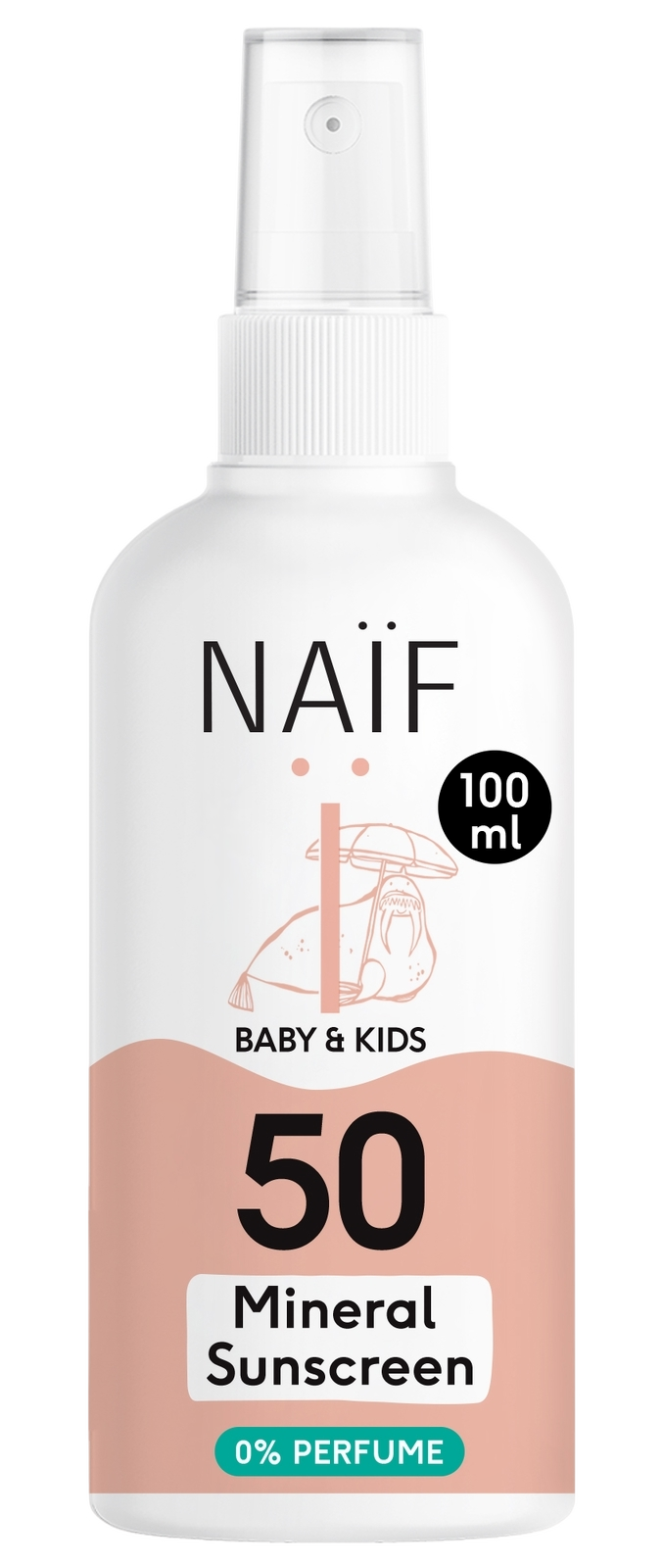Product afbeelding van Naif Baby & Kids Minerale Zonnebrand Spray - SPF 50 - 0% parfum