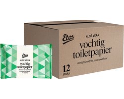 Product afbeelding van Etos vochtig toiletpapier Aloe Vera - 480 velletjes (12 x 40)