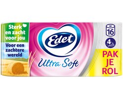 Product afbeelding van Edet toiletpapier - Ultra soft - 4-laags - 16 rollen