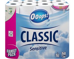 Product afbeelding van Ooops! toiletpapier - Classic sensitive - 3-laags - 24 rollen