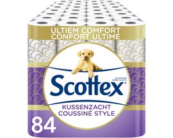 Product afbeelding van Scottex toiletpapier - Kussenzacht design wc papier - 84 rollen