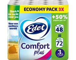 Product afbeelding van Edet toiletpapier - Comfort plus - 3-laags - 48 rollen