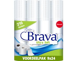 Product afbeelding van Brava Ultra Soft toiletpapier - 216 rollen - 2-laags
