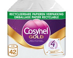 Product afbeelding van Cosynel toiletpapier - Gold wit - 4-laags - 42 rollen