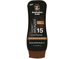 Product afbeelding van Australian Gold Zonnebrandlotion + bronzer - SPF 15 - 237 ml
