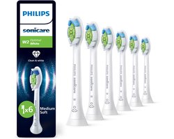 Product afbeelding van Philips Sonicare W2 Optimal White opzetborstels - wit - 6 stuks - HX6066/87