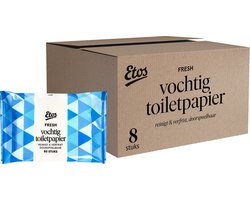 Product afbeelding van Etos vochtig toiletpapier Fresh - 640 velletjes (8 x 80)