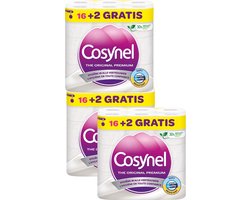 Product afbeelding van Cosynel toiletpapier - 3-laags - wit decor - 54 rollen