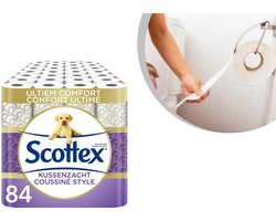 Product afbeelding van Scottex - toiletpapier - 84 rollen - 3-laags - kussenzacht