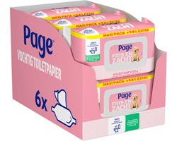 Product afbeelding van Page vochtig toiletpapier - fris en zacht (sensitive) - parfumvrij - 444 velletjes
