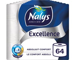 Product afbeelding van Nalys toiletpapier - Excellence maxi vellen - 5-laags - 64 rollen