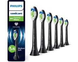 Product afbeelding van Philips Sonicare Optimal White W2 opzetborstels - 6 stuks - zwart - HX6066/88