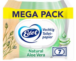 Product afbeelding van Edet vochtig toiletpapier - aloe vera - 294 velletjes