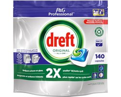 Product afbeelding van Dreft Original All in One Regular - 140 vaatwastabletten