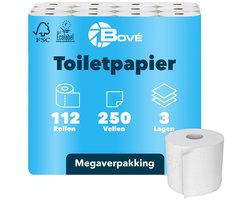 Product afbeelding van BOVÉ toiletpapier - 3-laags - 112 rollen