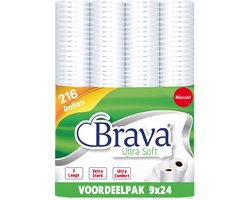 Product afbeelding van Brava Ultra Soft toiletpapier - 216 rollen - 3 laags