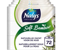 Product afbeelding van Nalys toiletpapier - Soft bamboo - wit - 3-laags - 72 rollen