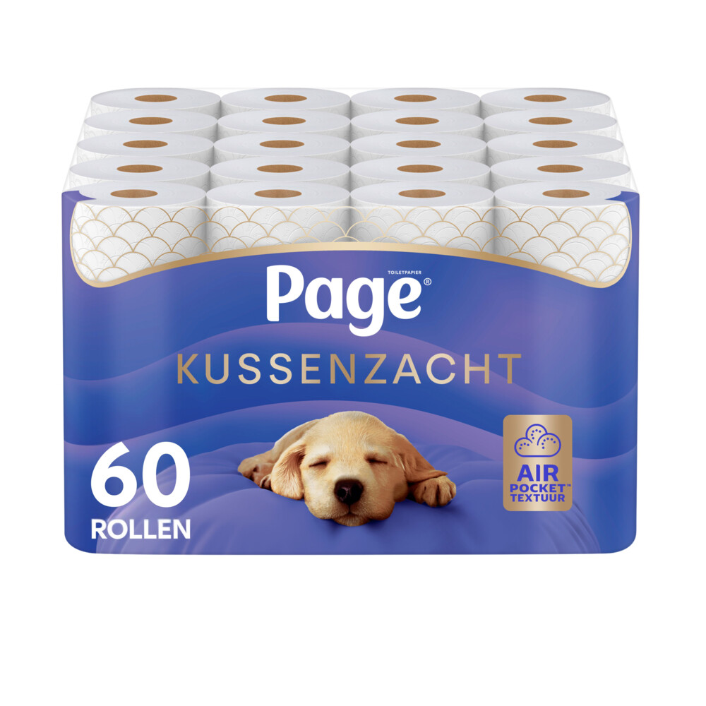 Product afbeelding van Page kussenzacht toiletpapier - 3-laags - 60 rollen