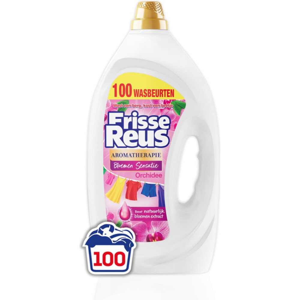 Product afbeelding van Witte Reus Wasmiddel Gel Frisse Reus Orchidee - 100 wasbeurten - 4,5 liter