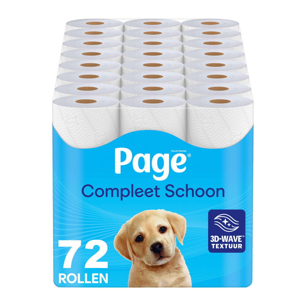 Product afbeelding van Page toiletpapier - Compleet schoon - 2-laags - 72 rollen