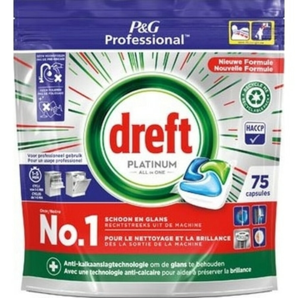 Product afbeelding van Dreft Platinum All In One vaatwastabletten - 225 vaatwastabletten