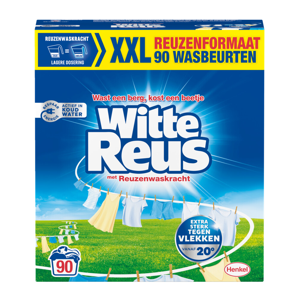 Product afbeelding van Witte Reus waspoeder wit - 90 wasbeurten - 4,5 kg