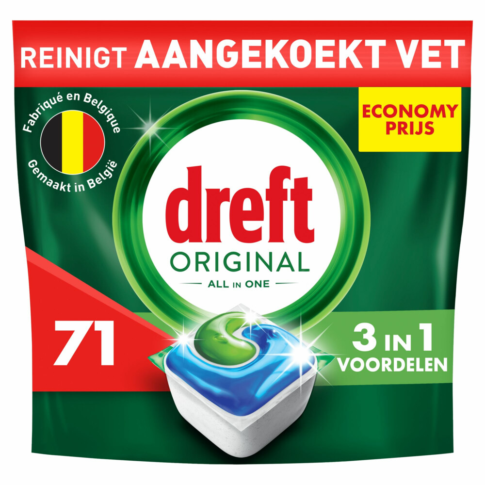 Product afbeelding van Dreft All In One vaatwastabletten - Original - 284 vaatwastabletten
