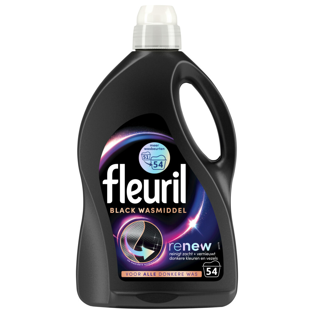 Product afbeelding van Fleuril Black vloeibaar wasmiddel - donkere was - 54 wasbeurten