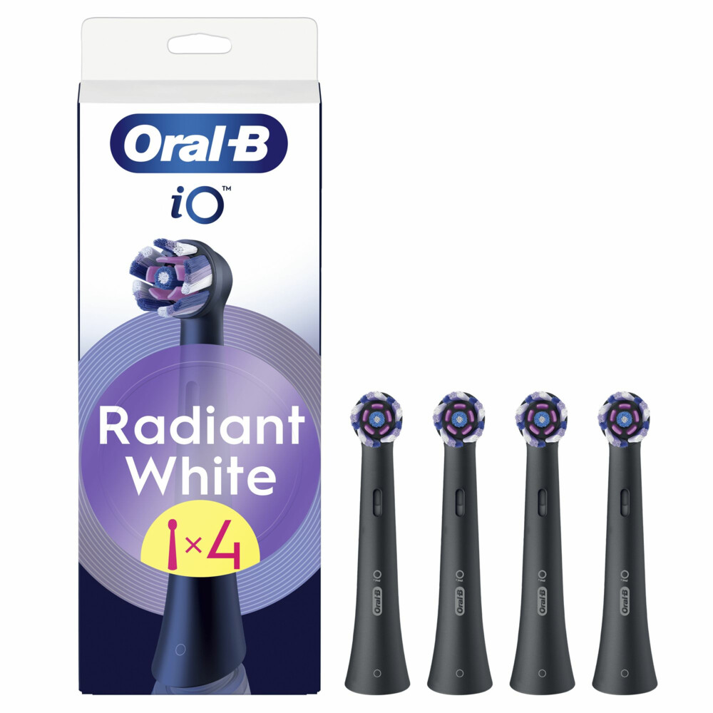 Product afbeelding van Oral-B iO Radiant White Zwart opzetborstels - 4 stuks
