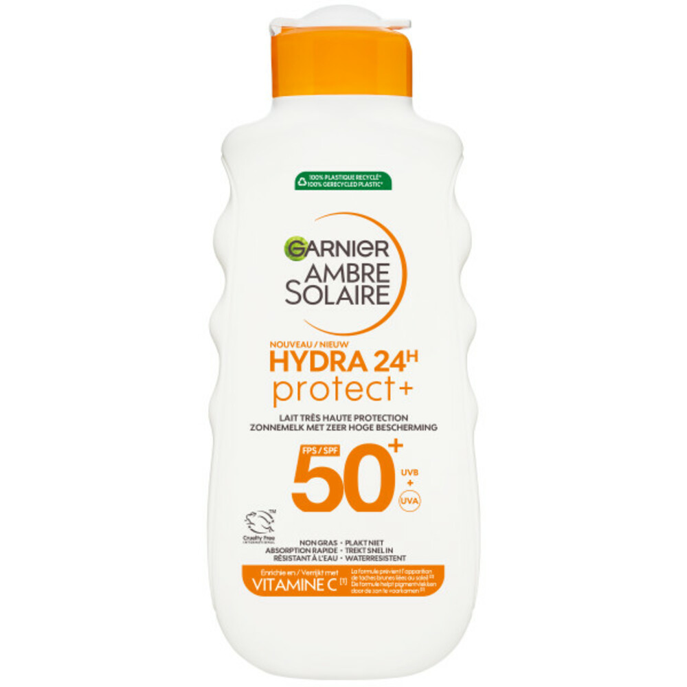 Product afbeelding van Garnier Ambre Solaire Hydra 24h Protect Zonnemelk - SPF50+