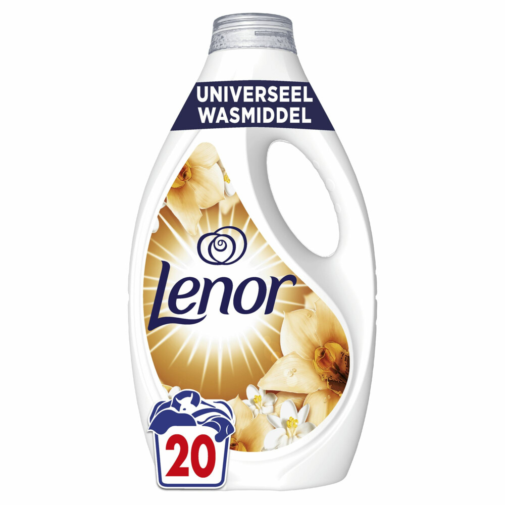 Product afbeelding van Lenor vloeibaar wasmiddel - amber & orchidee - 20 wasbeurten - 900 ml