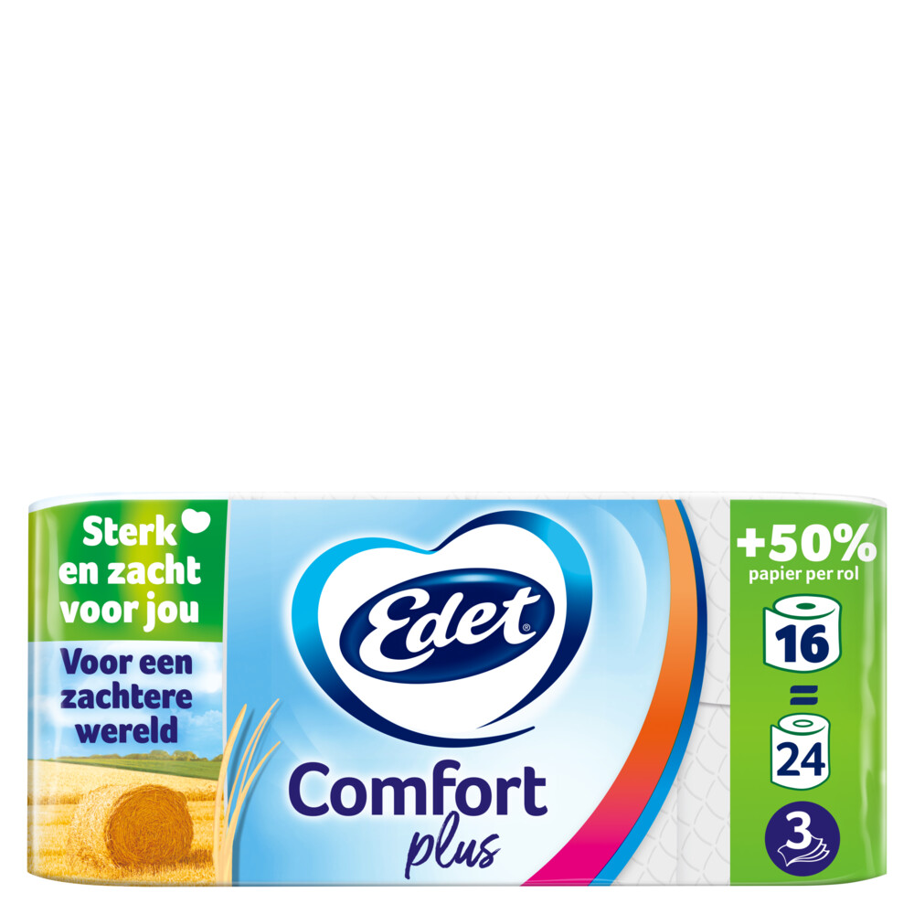 Product afbeelding van Edet Comfort Plus toiletpapier - 3 laags - 32 rollen