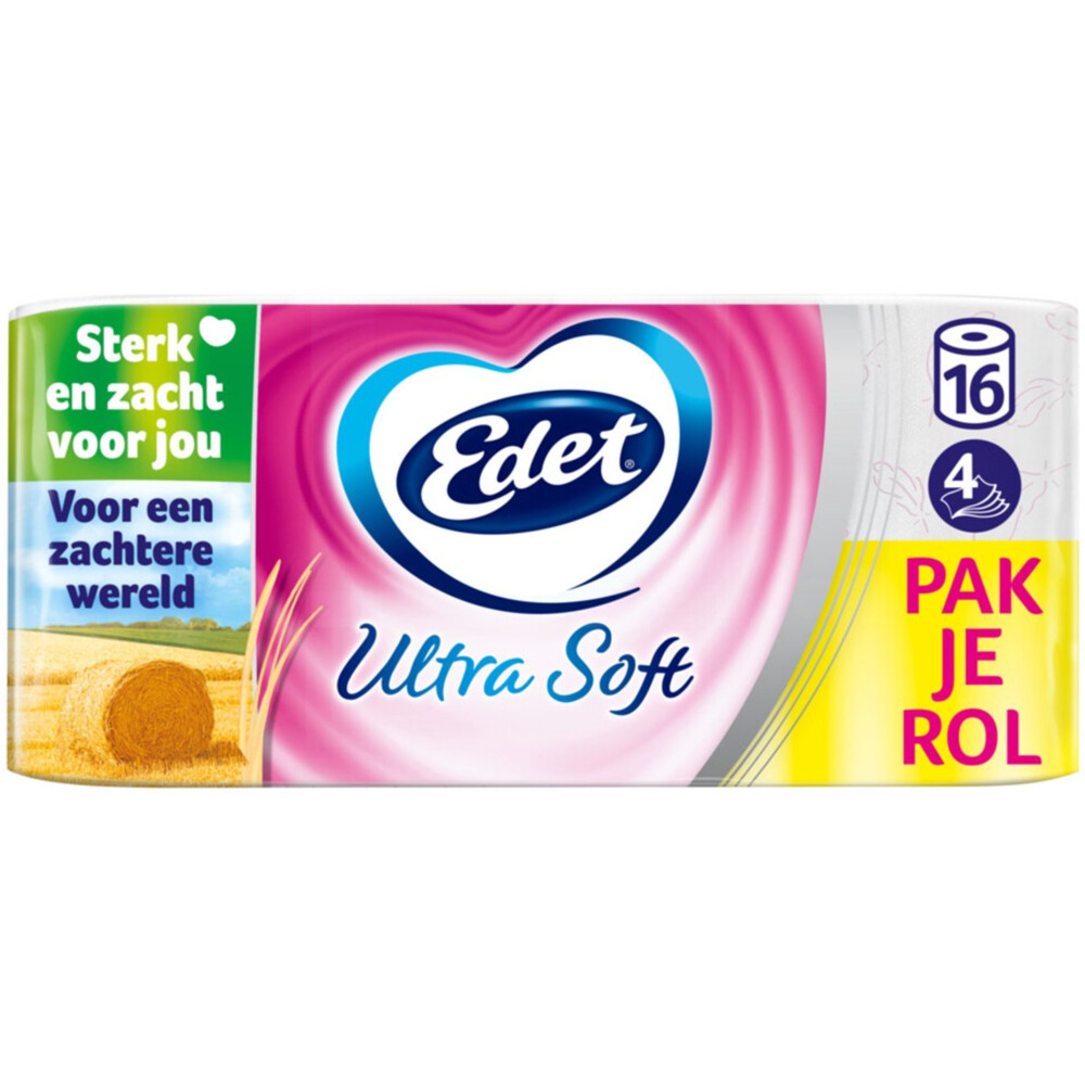 Product afbeelding van Edet toiletpapier - Ultra soft - 4-laags - 16 rollen