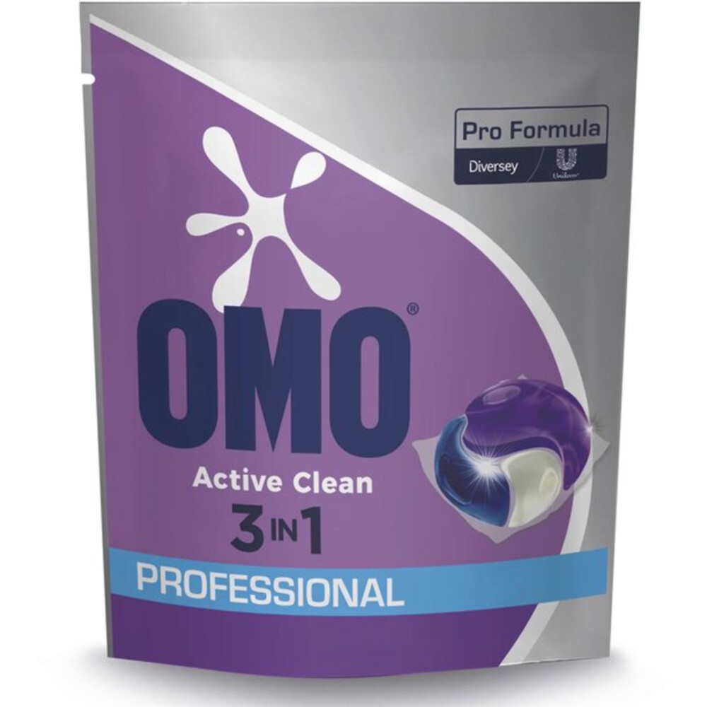 Product afbeelding van Omo Professional wasmiddelcapsules Pro Formula Active Clean 3-in-1 - 80 capsules