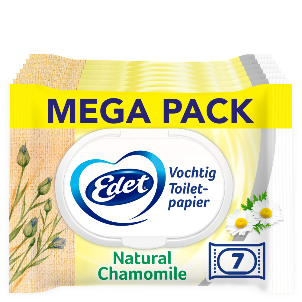 Product afbeelding van Edet vochtig toiletpapier - kamille - 294 velletjes