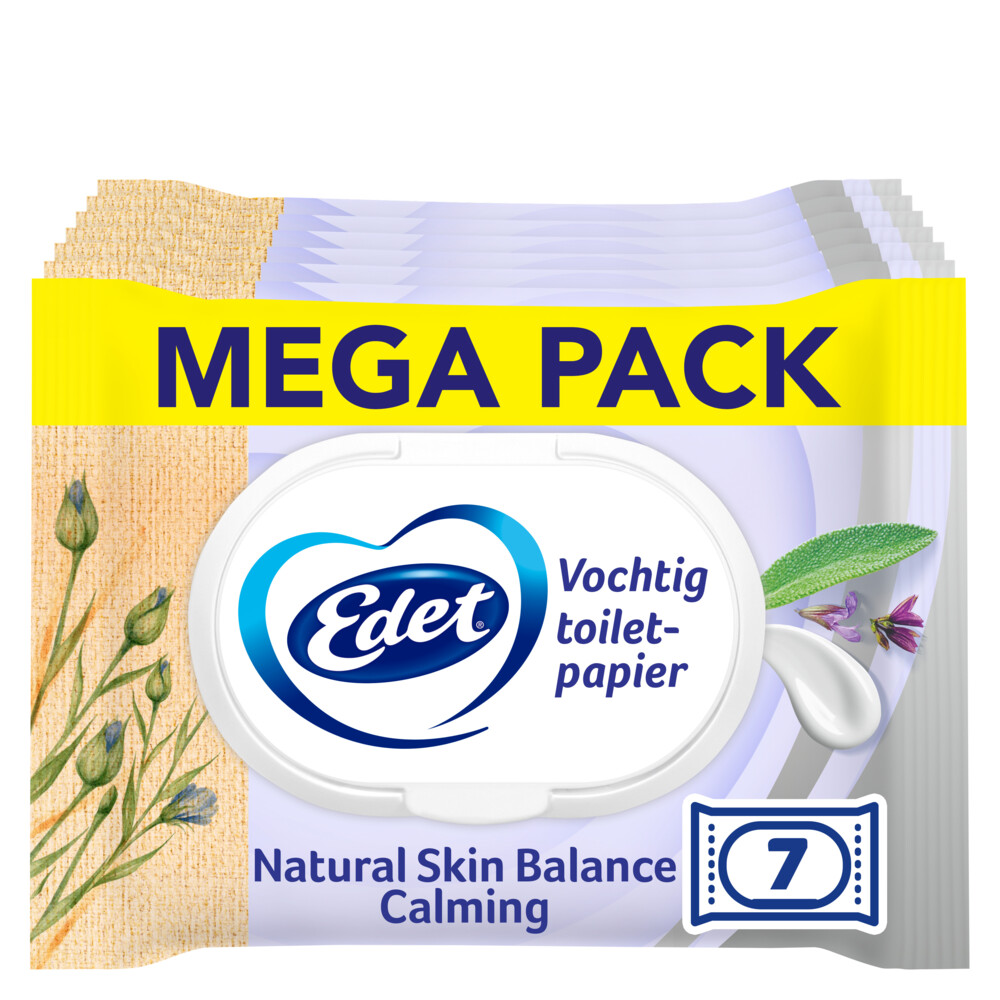 Product afbeelding van Edet Skin Balance vochtig toiletpapier - 294 velletjes