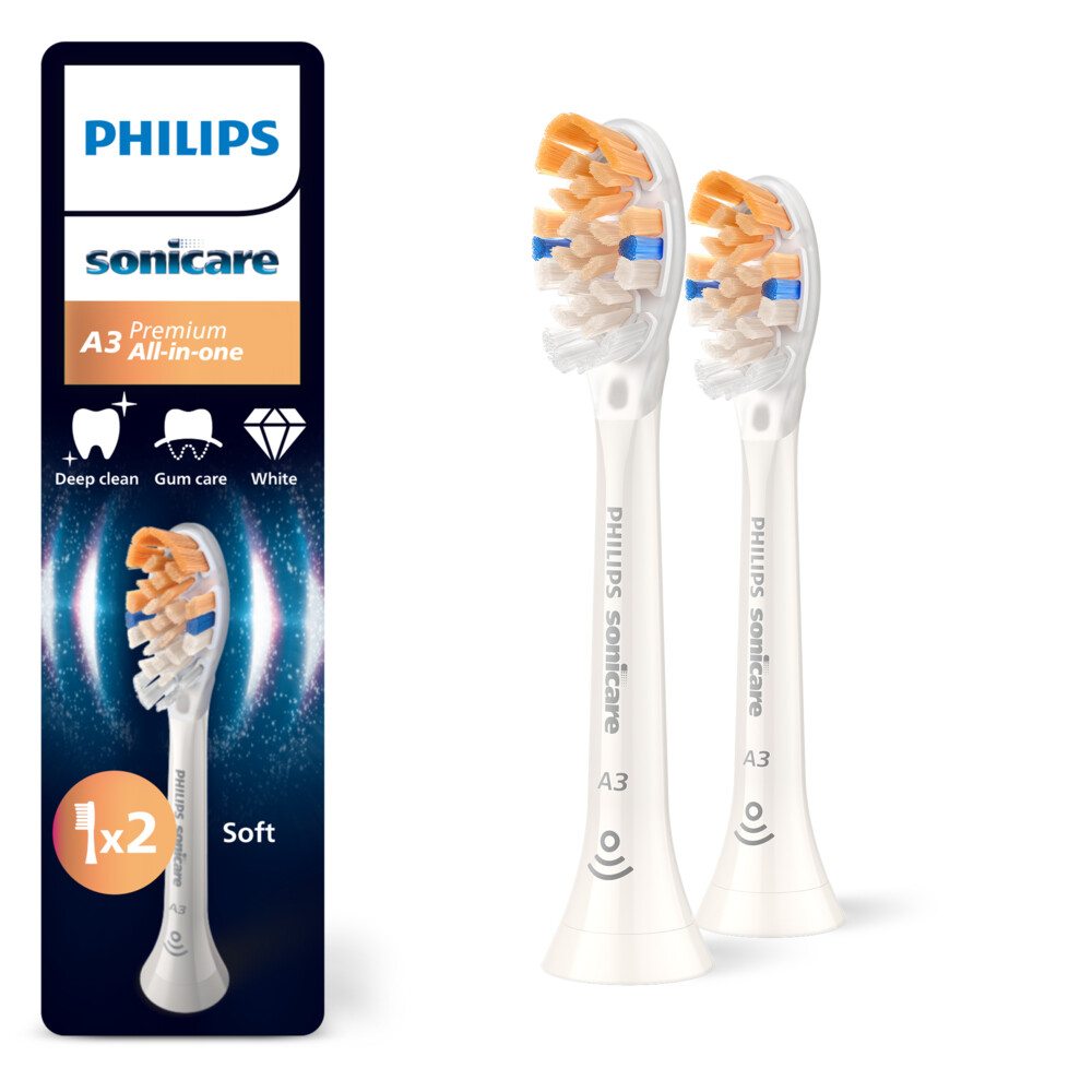 Product afbeelding van Philips Sonicare Premium All-in-One A3 opzetborstels - wit - 2 stuks