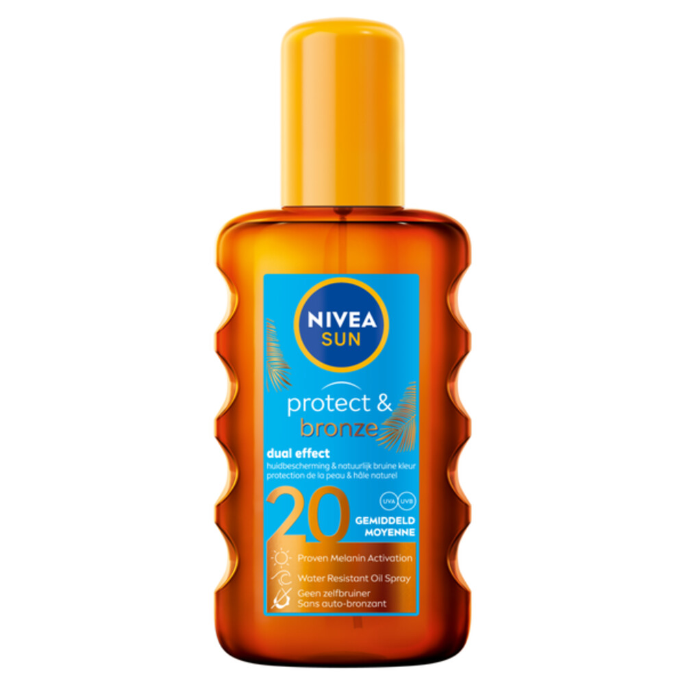Product afbeelding van NIVEA Sun Protect & Bronze Olie Spray - SPF20 - Waterproof - 200 ml