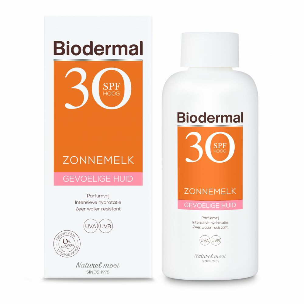 Product afbeelding van Biodermal gevoelige huid zonnemelk SPF 30 - 200 ml