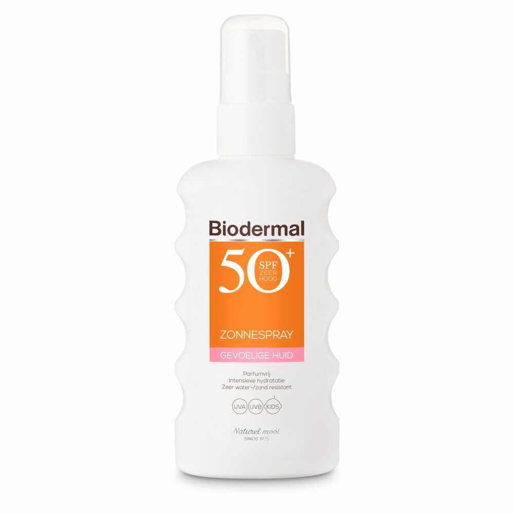 Product afbeelding van Biodermal SPF 50+ zonnespray gevoelige huid