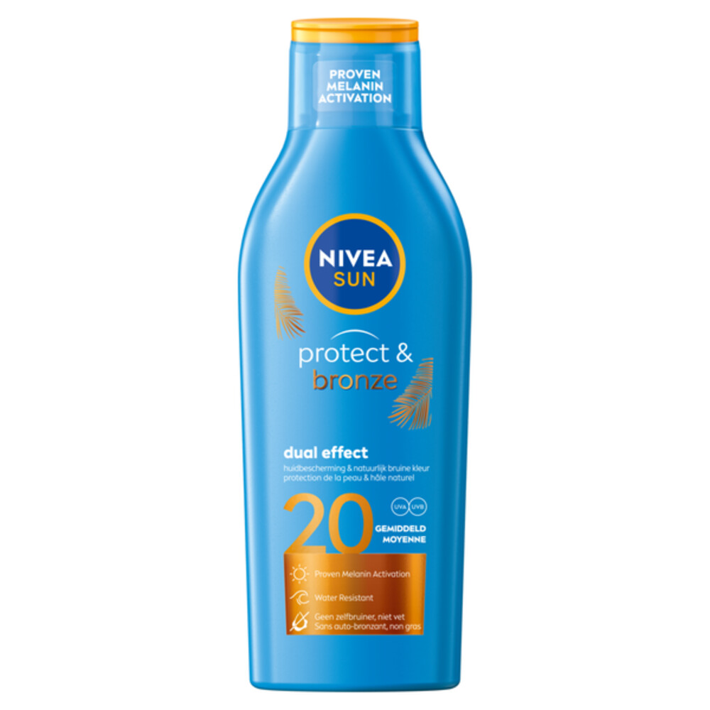 Product afbeelding van NIVEA Sun Protect & Bronze Zonnecrème - SPF20 - Ondersteunt bruine kleur - 200 ml