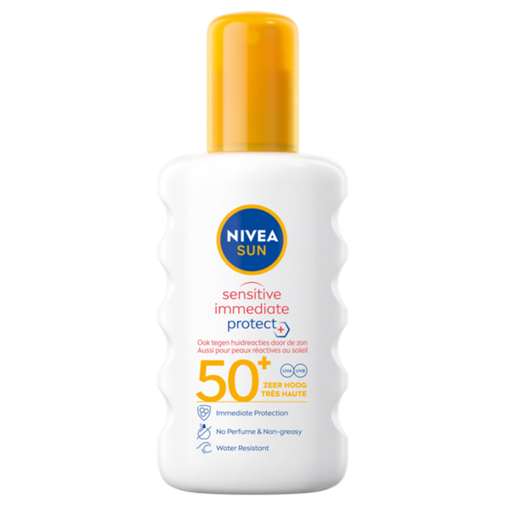 Product afbeelding van NIVEA SUN Sensitive Immediate Protect zonnespray SPF 50+ - 200 ml